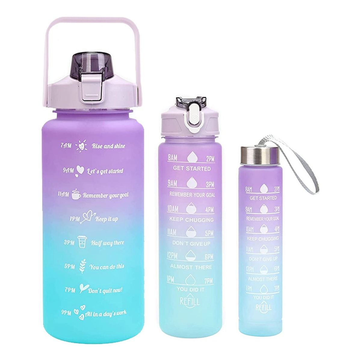 TIOZONEY - Botellas Deportivas De Agua Motivadora 2l+900ml+300ml
