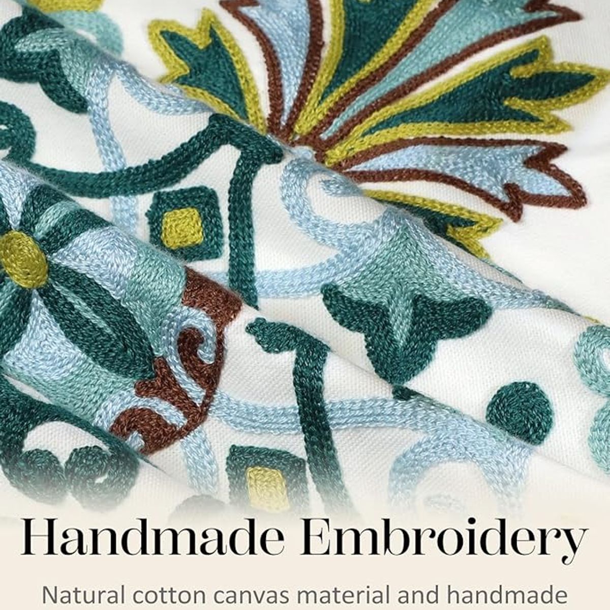 TIOZONEY - Funda de almohada bordada18 x 18 pulgadas