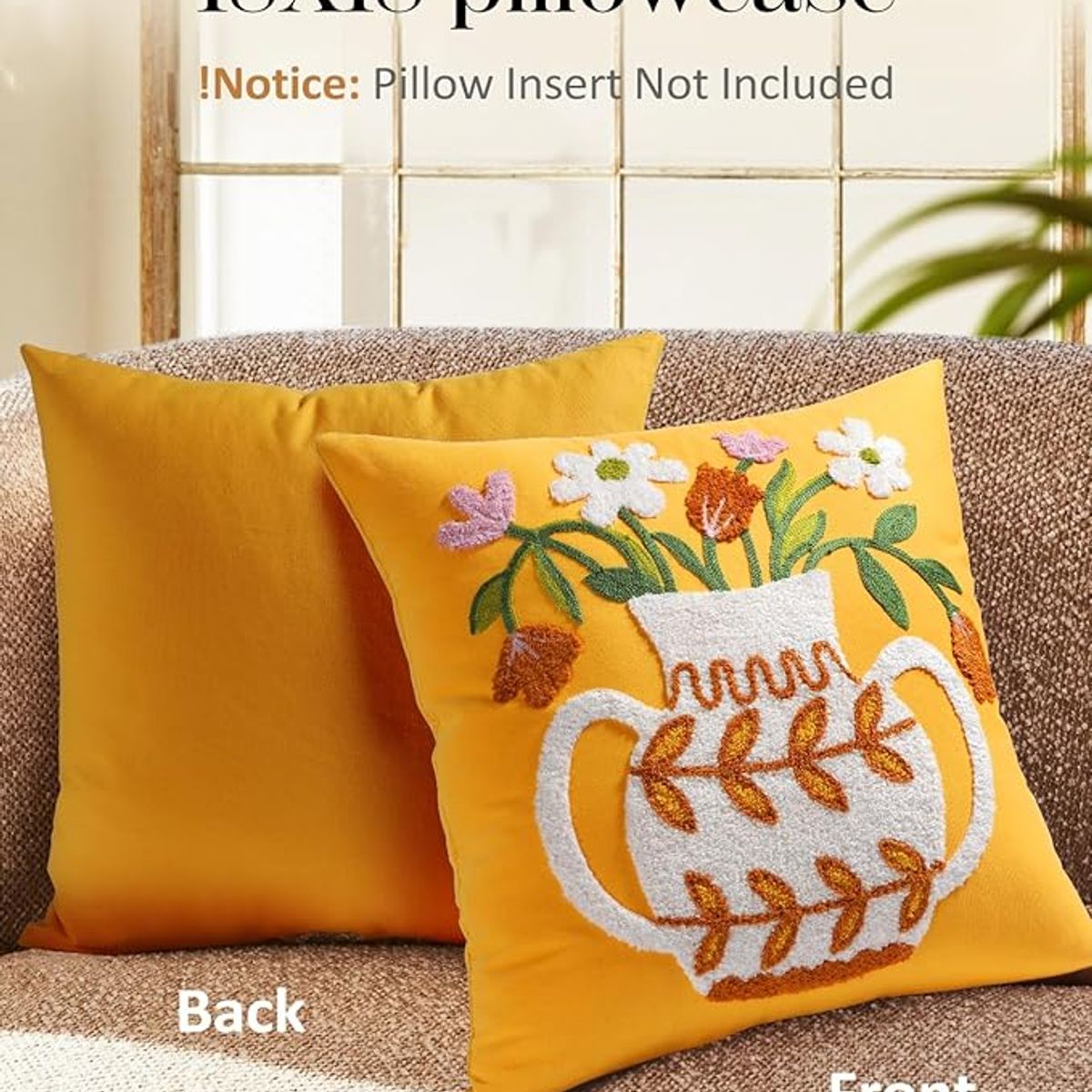 TIOZONEY - Funda de almohada bordada18 x 18 pulgadas