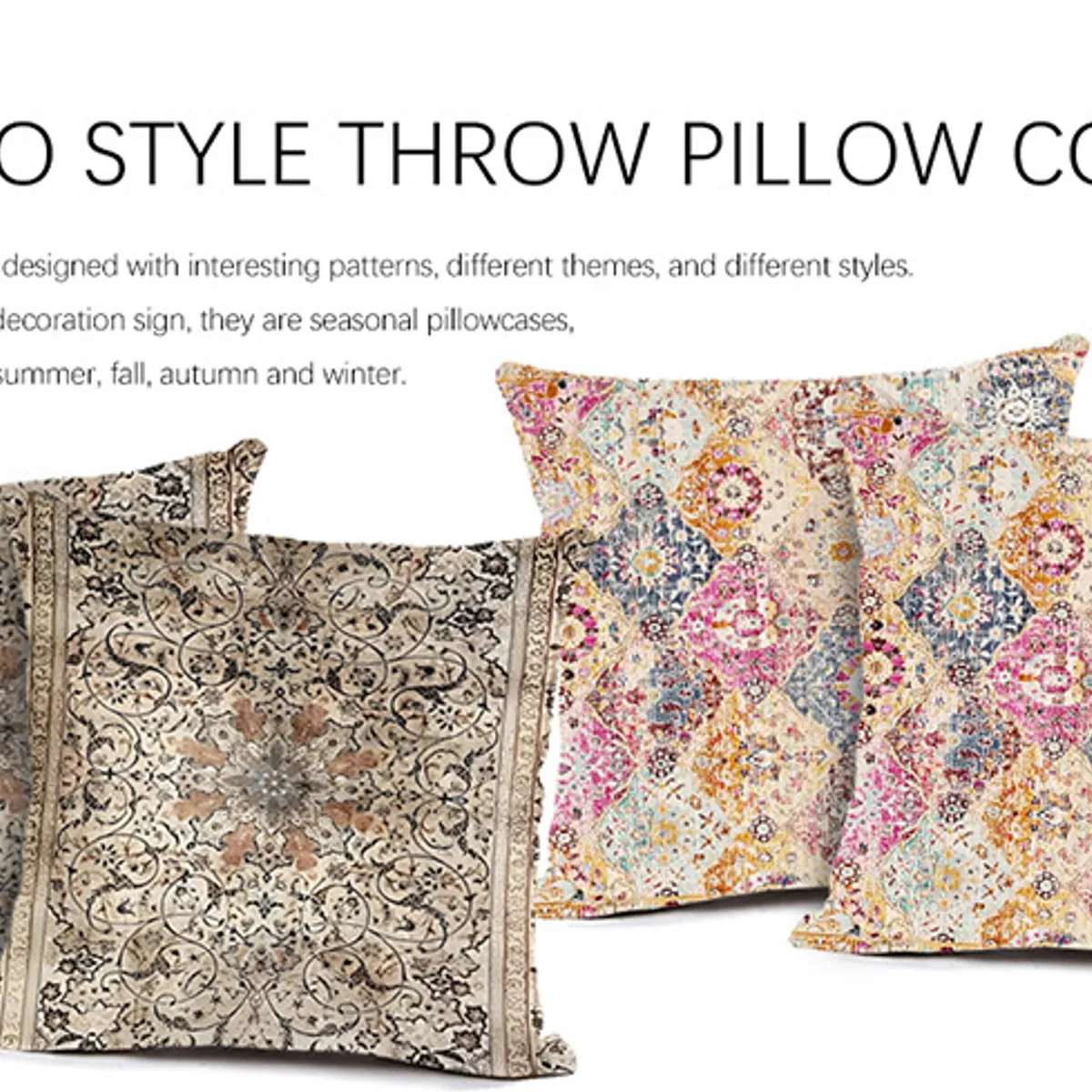 TIOZONEY - 2pcs Funda de almohada bordada19 x 19 pulgadas