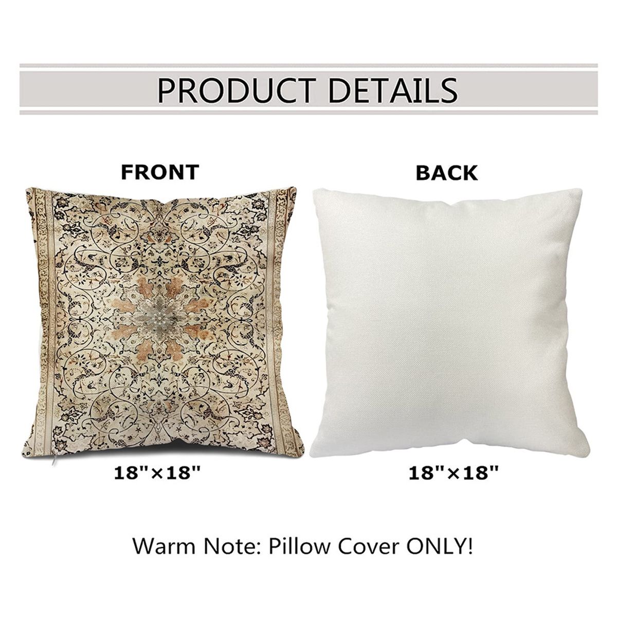 TIOZONEY - 2pcs Funda de almohada bordada19 x 19 pulgadas