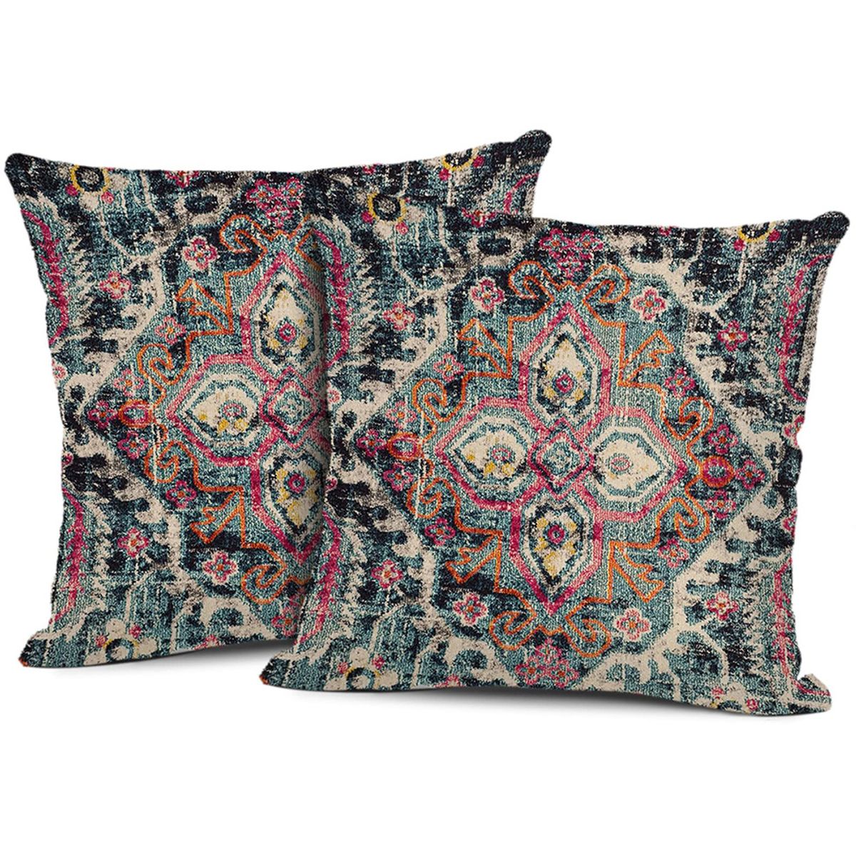 TIOZONEY - 2pcs Funda de almohada bordada19 x 19 pulgadas