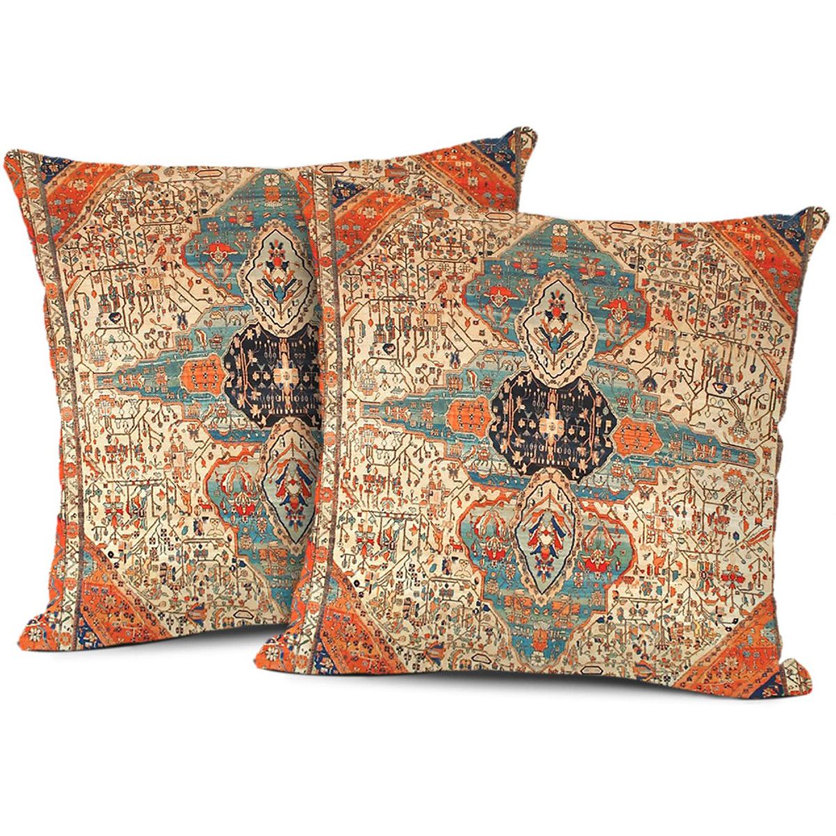 TIOZONEY - 2pcs Funda de almohada bordada19 x 19 pulgadas