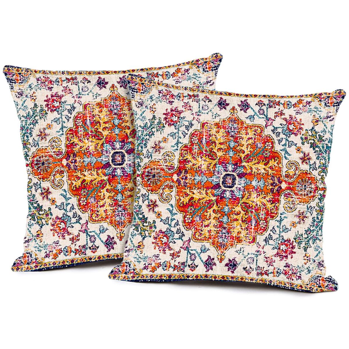 TIOZONEY - 2pcs Funda de almohada bordada19 x 19 pulgadas