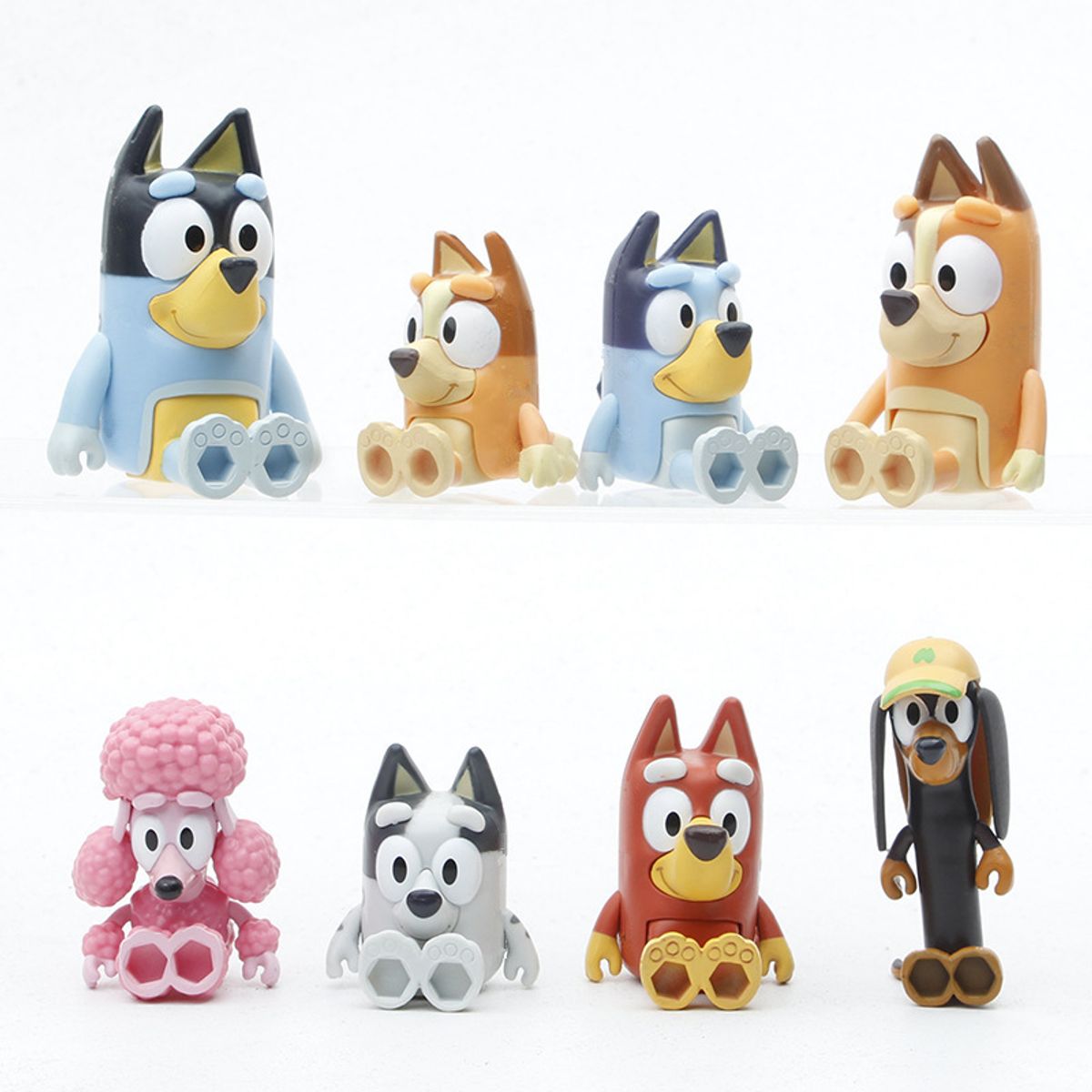 TIOZONEY - 8PCS Bluey Y Bingo Juguete