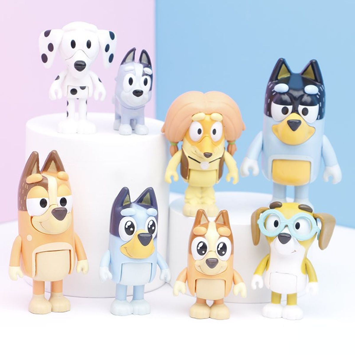 TIOZONEY - 8PCS Bluey Y Bingo Juguete