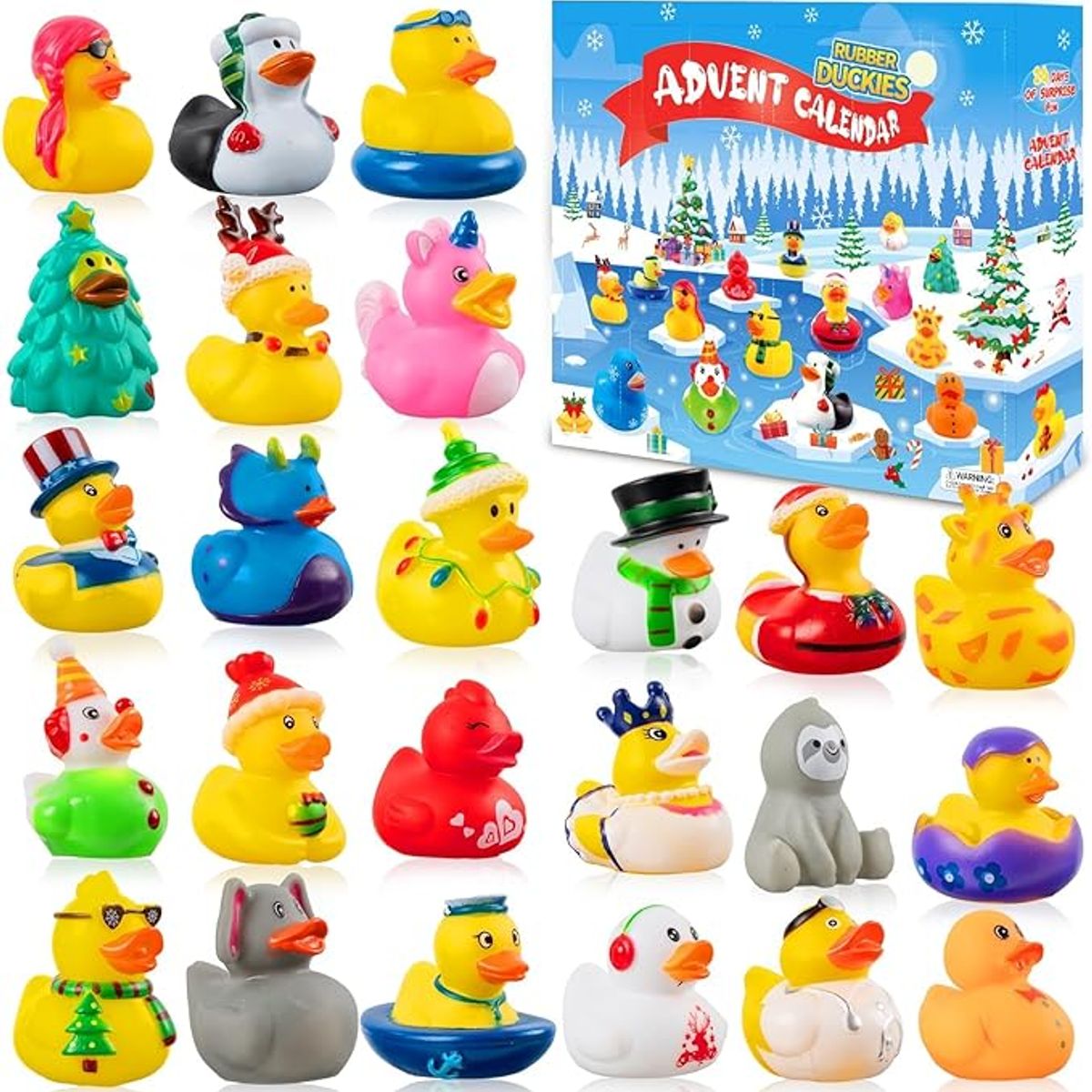 TIOZONEY - 24 patos de goma navideños