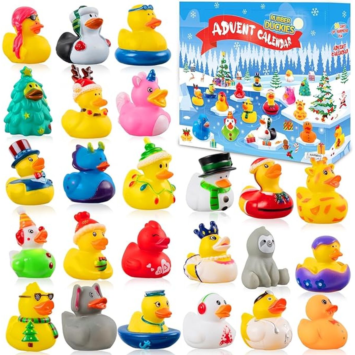 TIOZONEY - 24 patos de goma navideños