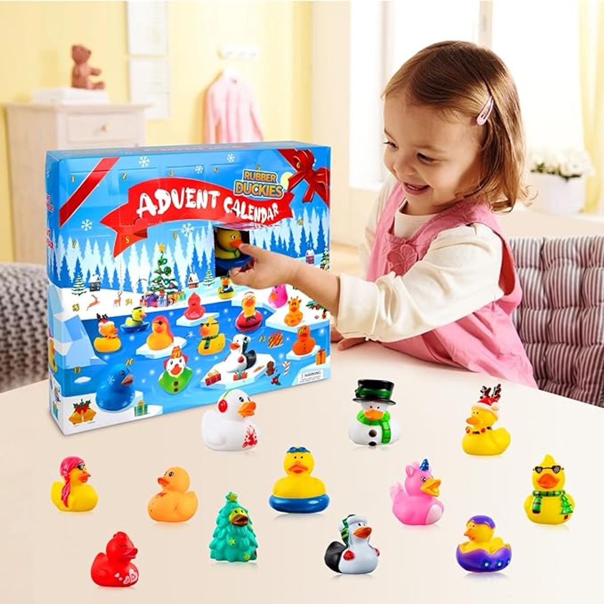 TIOZONEY - 24 patos de goma navideños