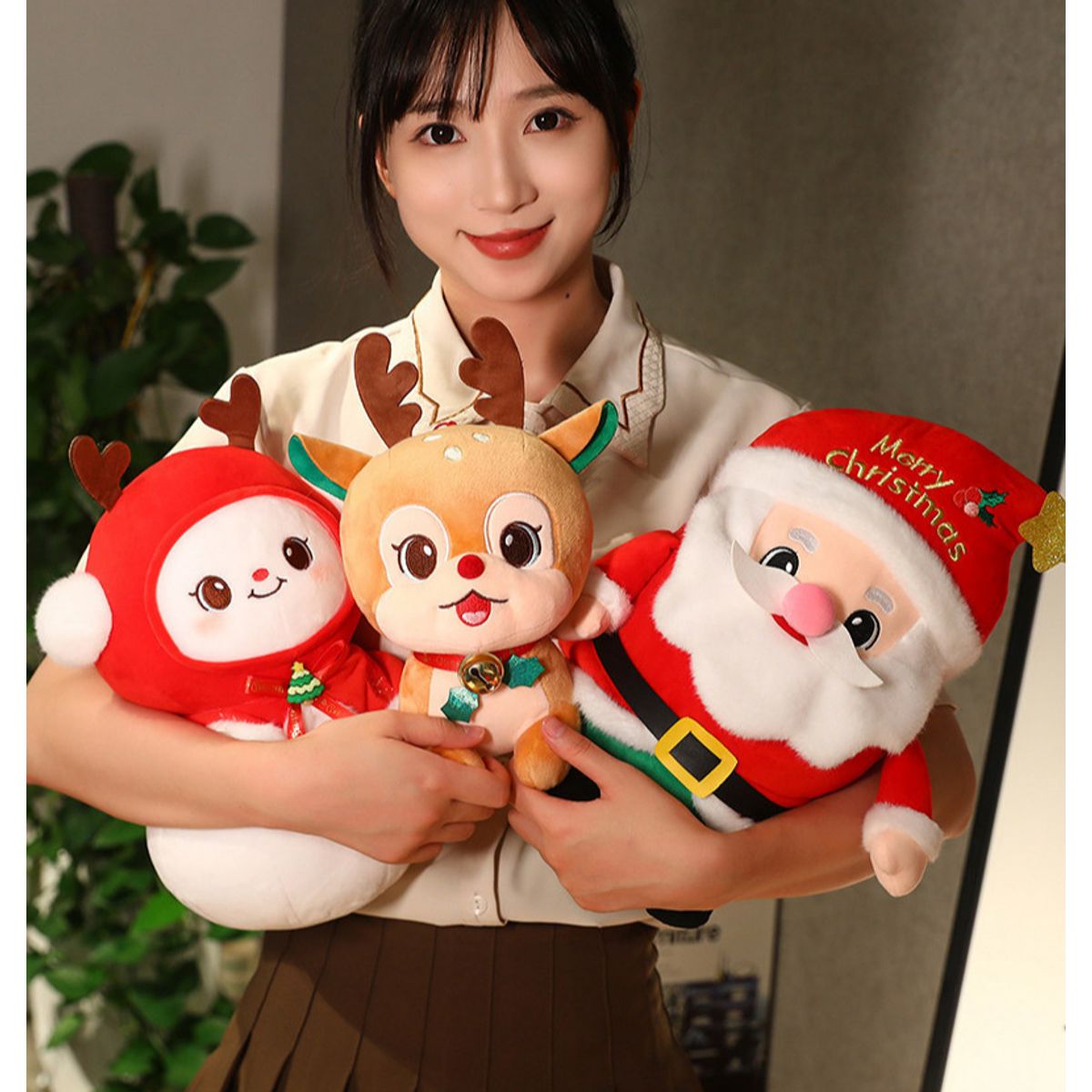 TIOZONEY - Muñeca de alce navideño infantil - 18cm