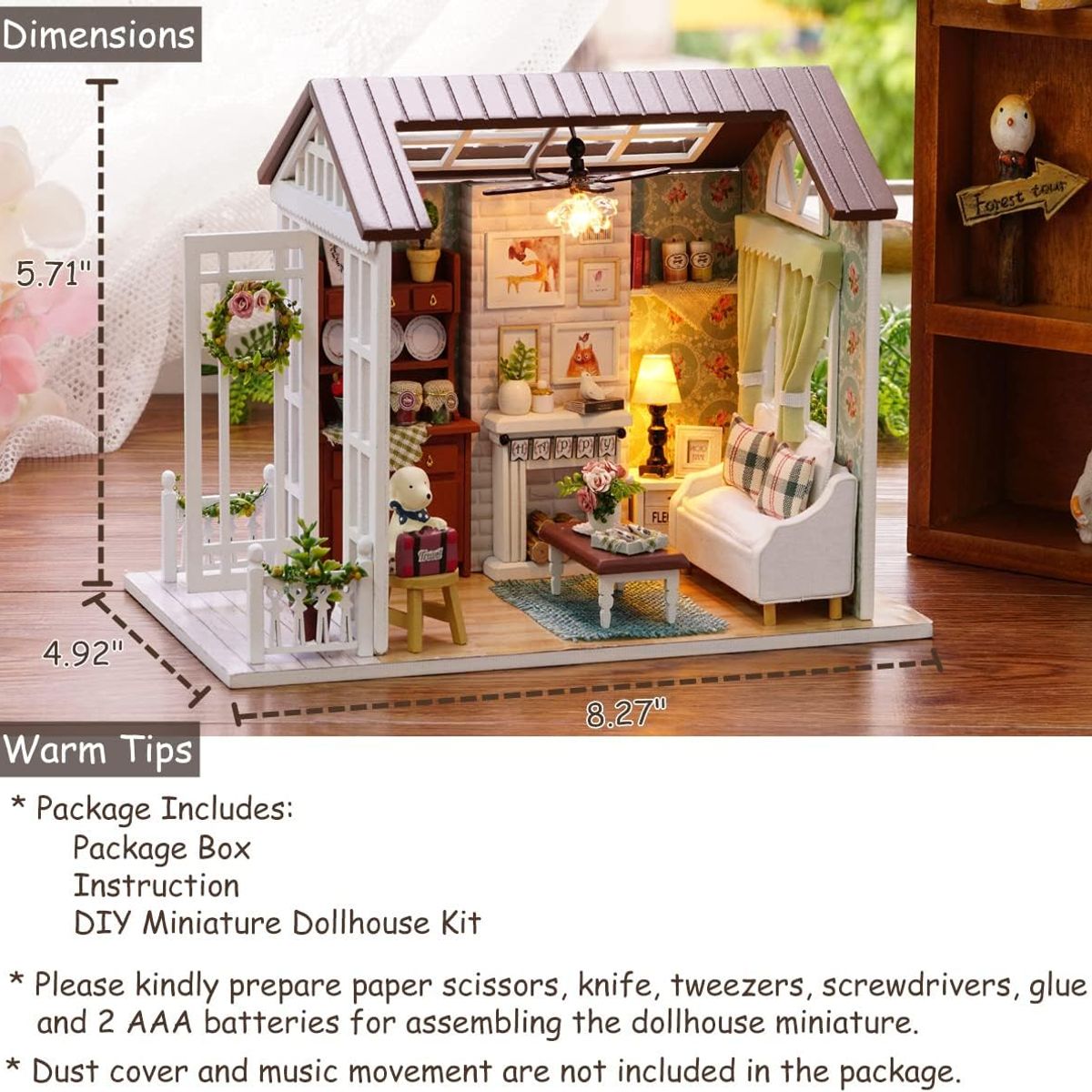 TIOZONEY - Kit de casa de muñecas en miniatura
