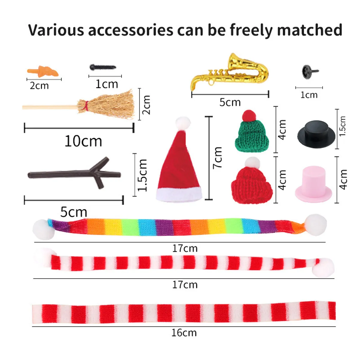 TIOZONEY - 12 pcs Arcilla de muñeco de nieve navideño