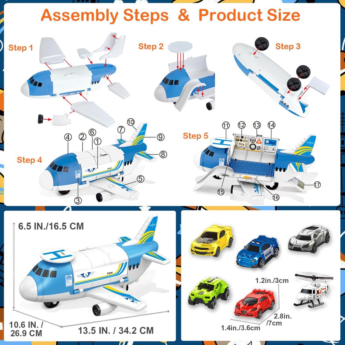 TIOZONEY - Juguetes para aviones de 3 a 5 años