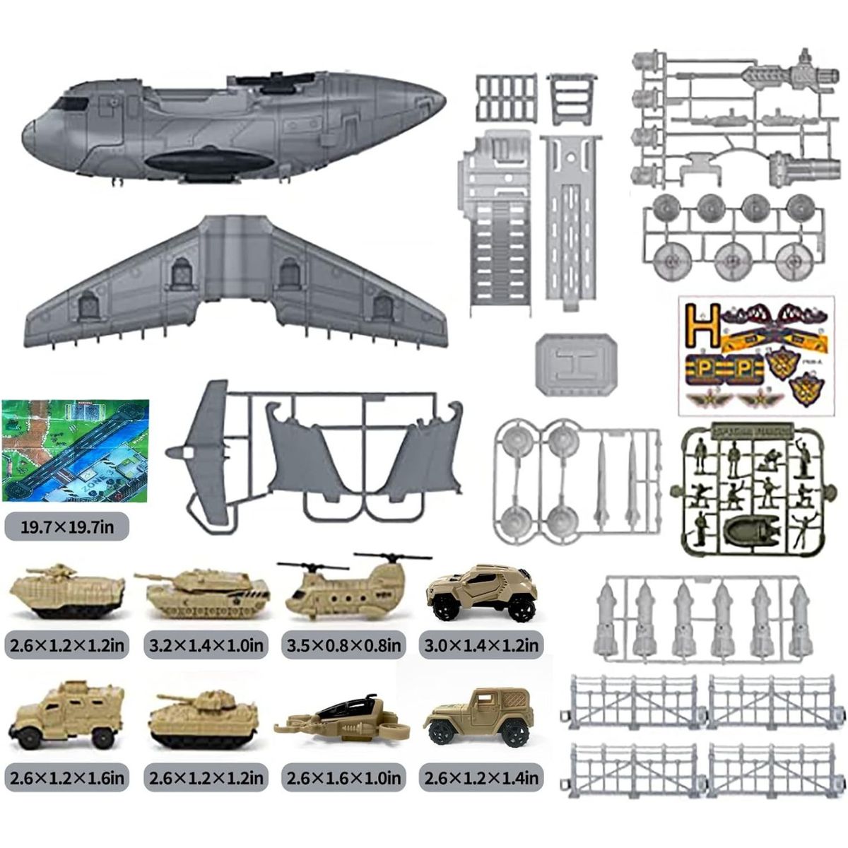 TIOZONEY - Juguetes de avión extraíbles - 8 coches + mapas