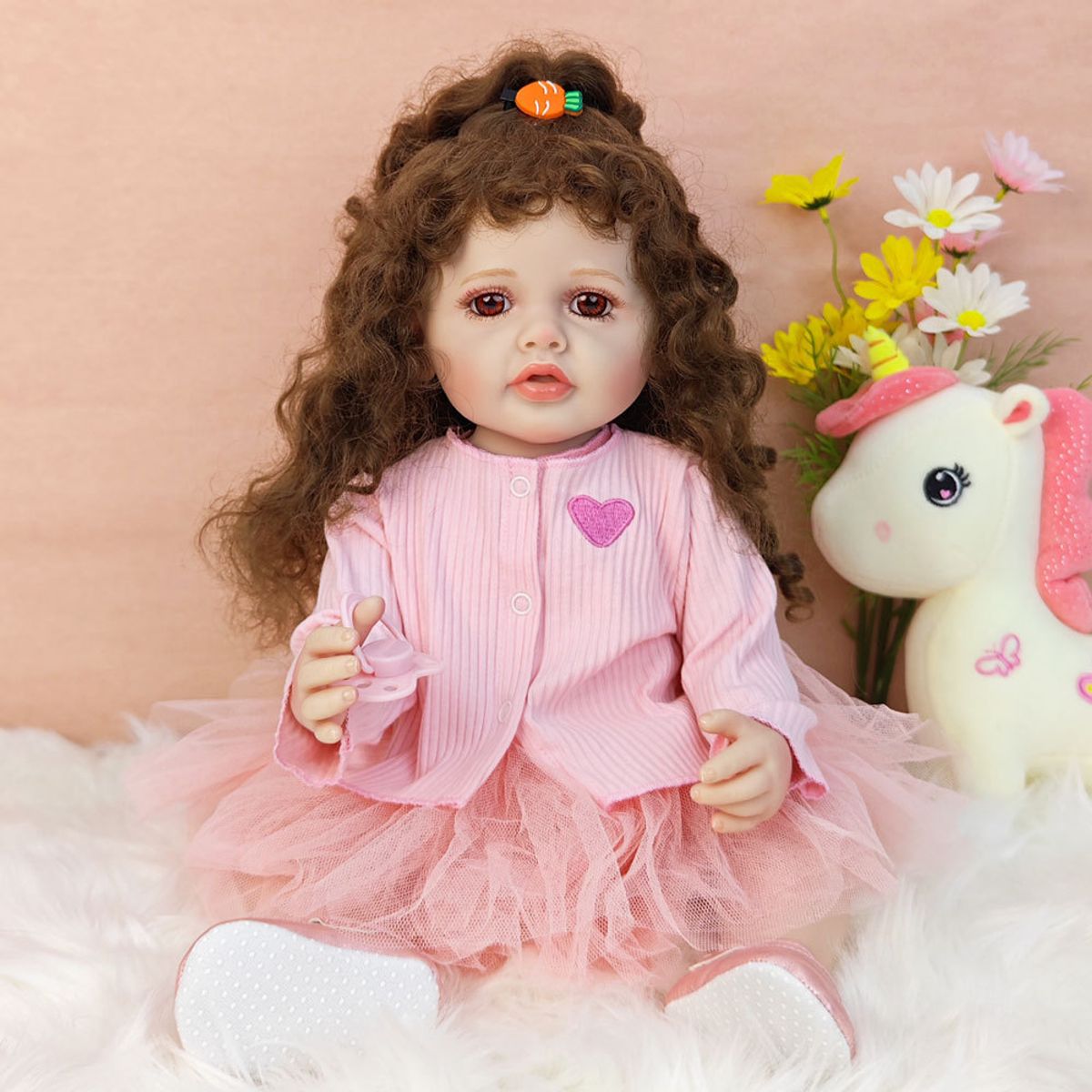 TIOZONEY - Muñeca bebe reborn vinilo de silicona juguetes para 55cm