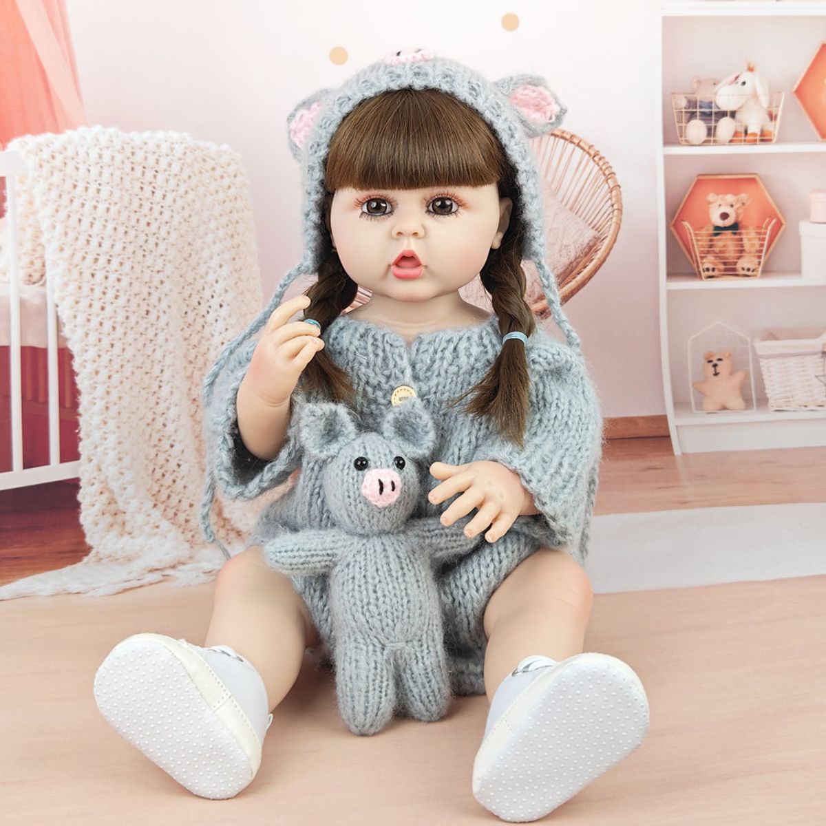 TIOZONEY - Muñeca bebe reborn vinilo de silicona juguetes para 55cm