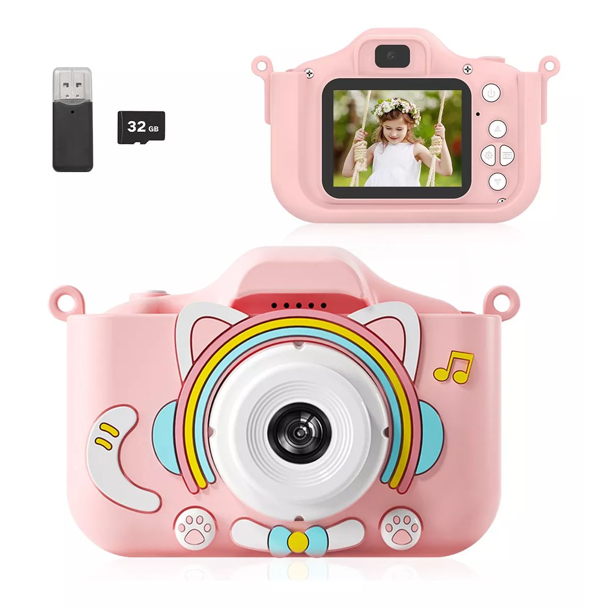 TIOZONEY - Cámara Digital Hd Para Niños Juguete Foto Video Con 32gb Sd