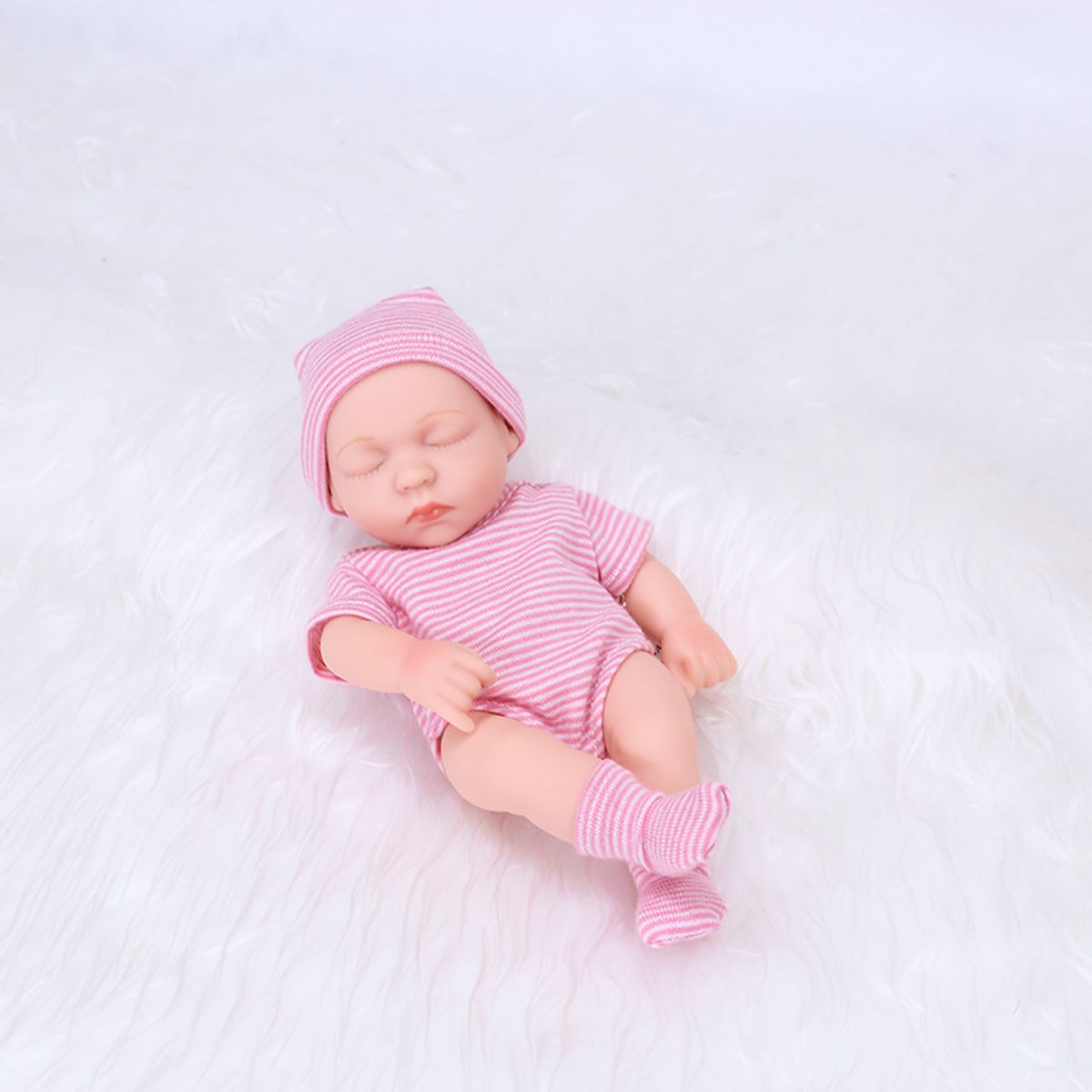 TIOZONEY - Muñeca bebe reborn vinilo de silicona juguetes para 19cm