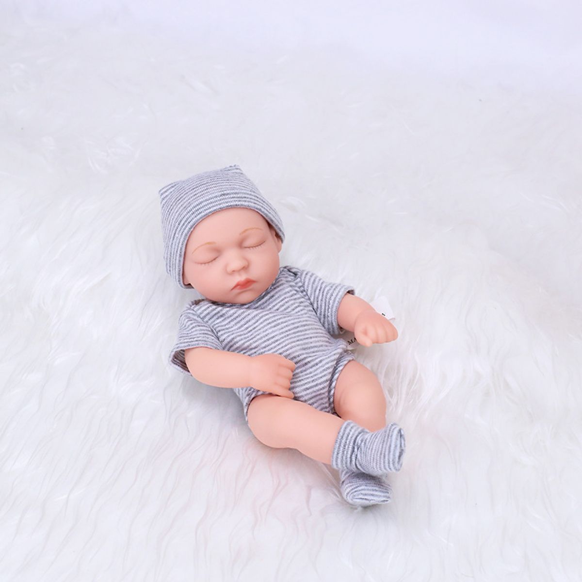 TIOZONEY - Muñeca bebe reborn vinilo de silicona juguetes para 19cm