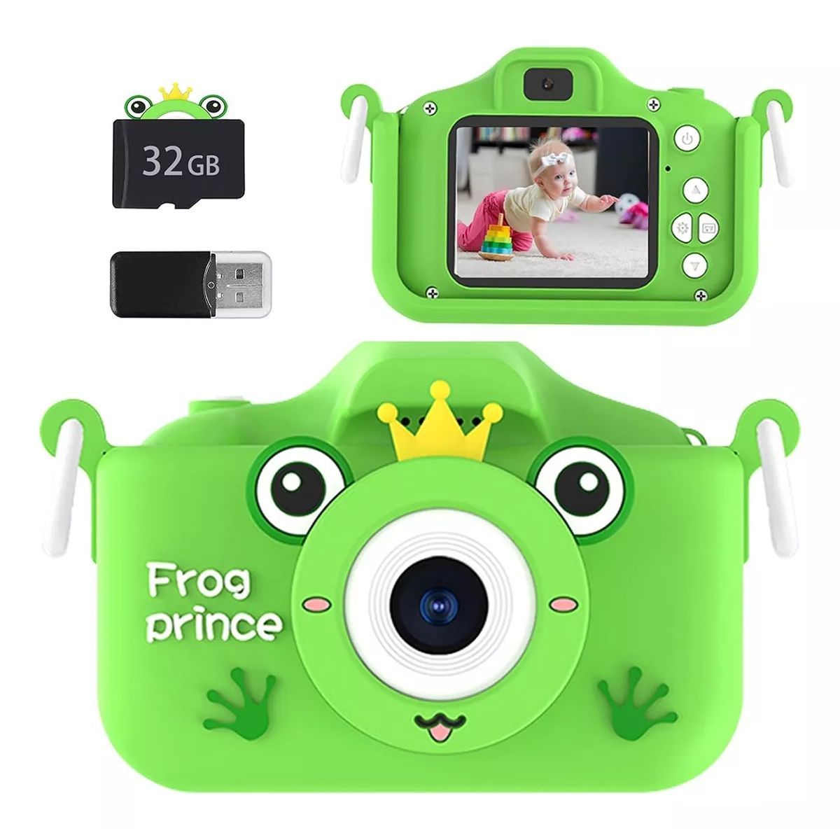 TIOZONEY - Cámara Digital Hd Para Niños Juguete Foto Video Con 32gb Sd
