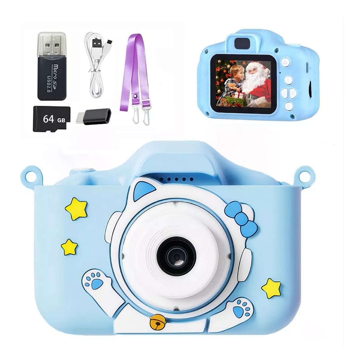 TIOZONEY - Cámara Digital Hd Para Niños Juguete Foto Video Con 32gb Sd