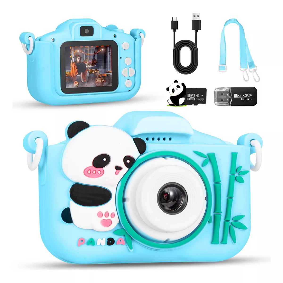 TIOZONEY - Cámara Digital Hd Para Niños Juguete Foto Video Con 32gb Sd