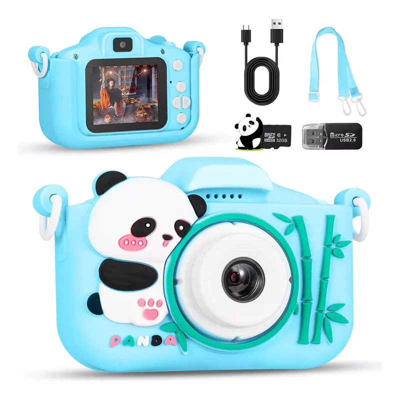 TIOZONEY - Cámara Digital Hd Para Niños Juguete Foto Video Con 32gb Sd