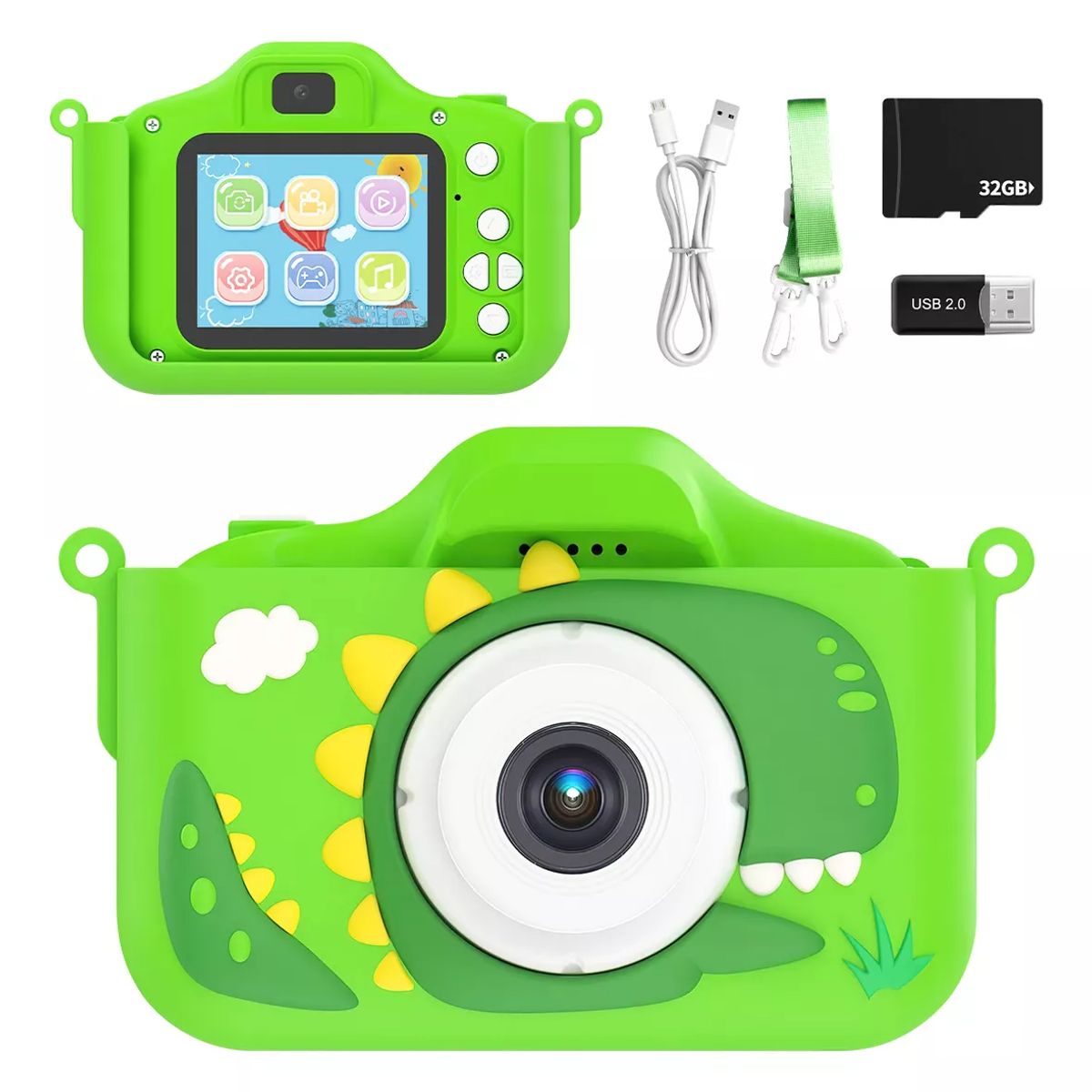 TIOZONEY - Cámara Digital Hd Para Niños Juguete Foto Video Con 32gb Sd