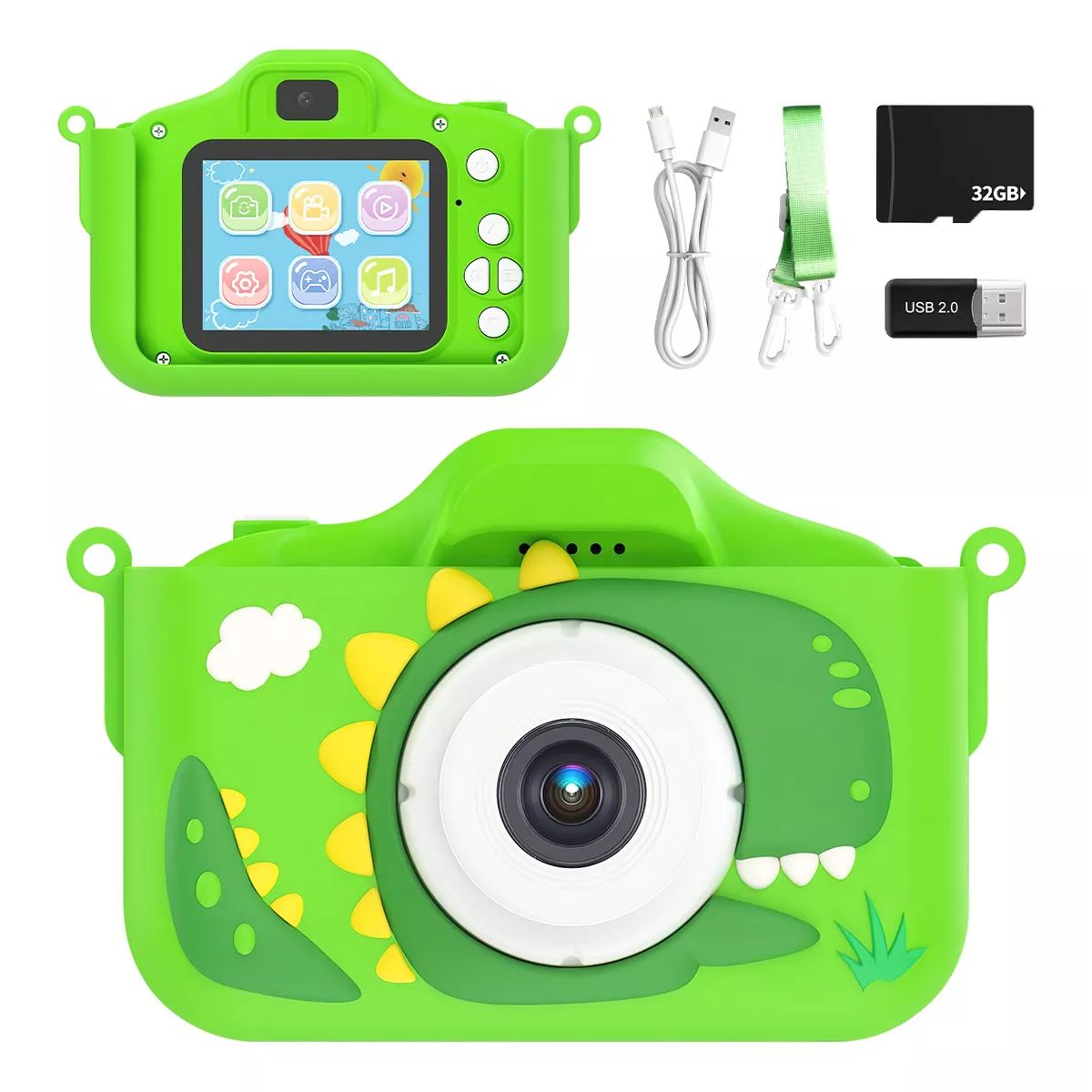 TIOZONEY - Cámara Digital Hd Para Niños Juguete Foto Video Con 32gb Sd
