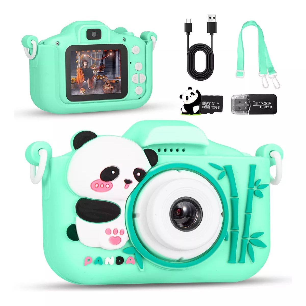 TIOZONEY - Cámara Digital Hd Para Niños Juguete Foto Video Con 32gb Sd