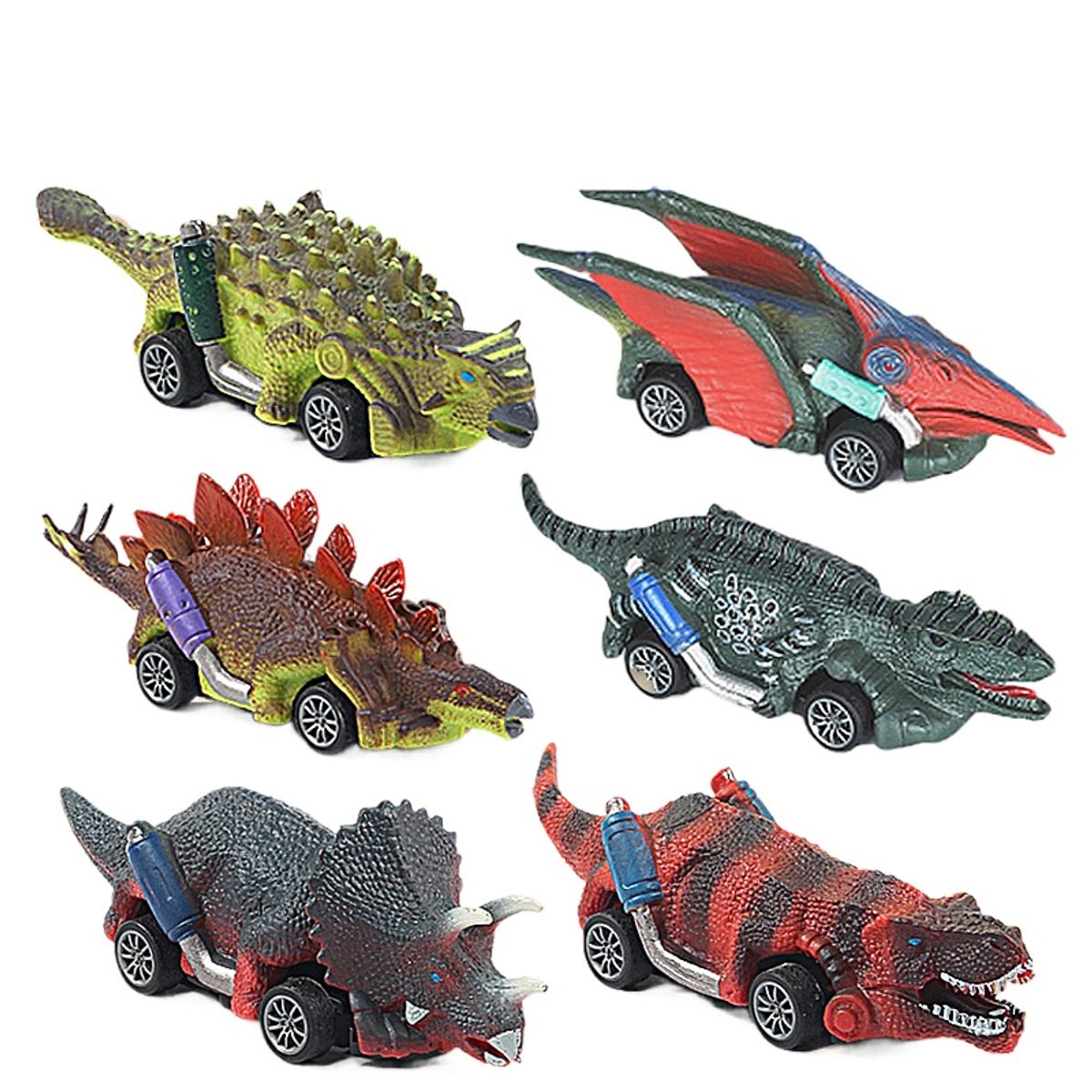TIOZONEY - 6 pcs coches de dinosaurios