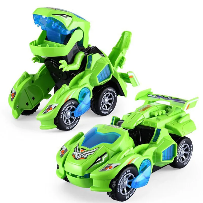 TIOZONEY - Dos en uno coche de juguete de dinosaurios para niños