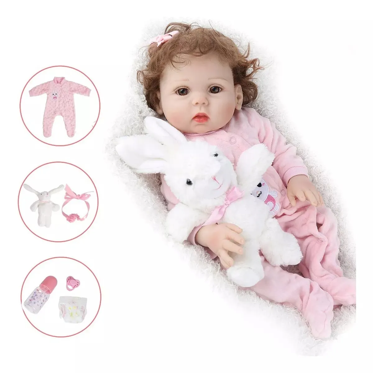 TIOZONEY - Muñeca bebe reborn vinilo de silicona juguetes para 48cm