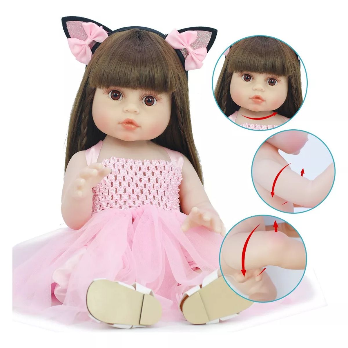 TIOZONEY - Muñeca bebe reborn vinilo de silicona juguetes para 48cm
