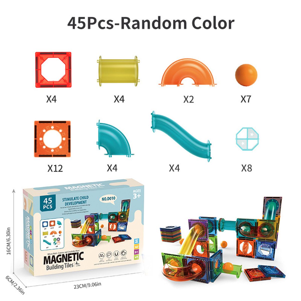 TIOZONEY - 45pcs Juego de bloques magnéticos