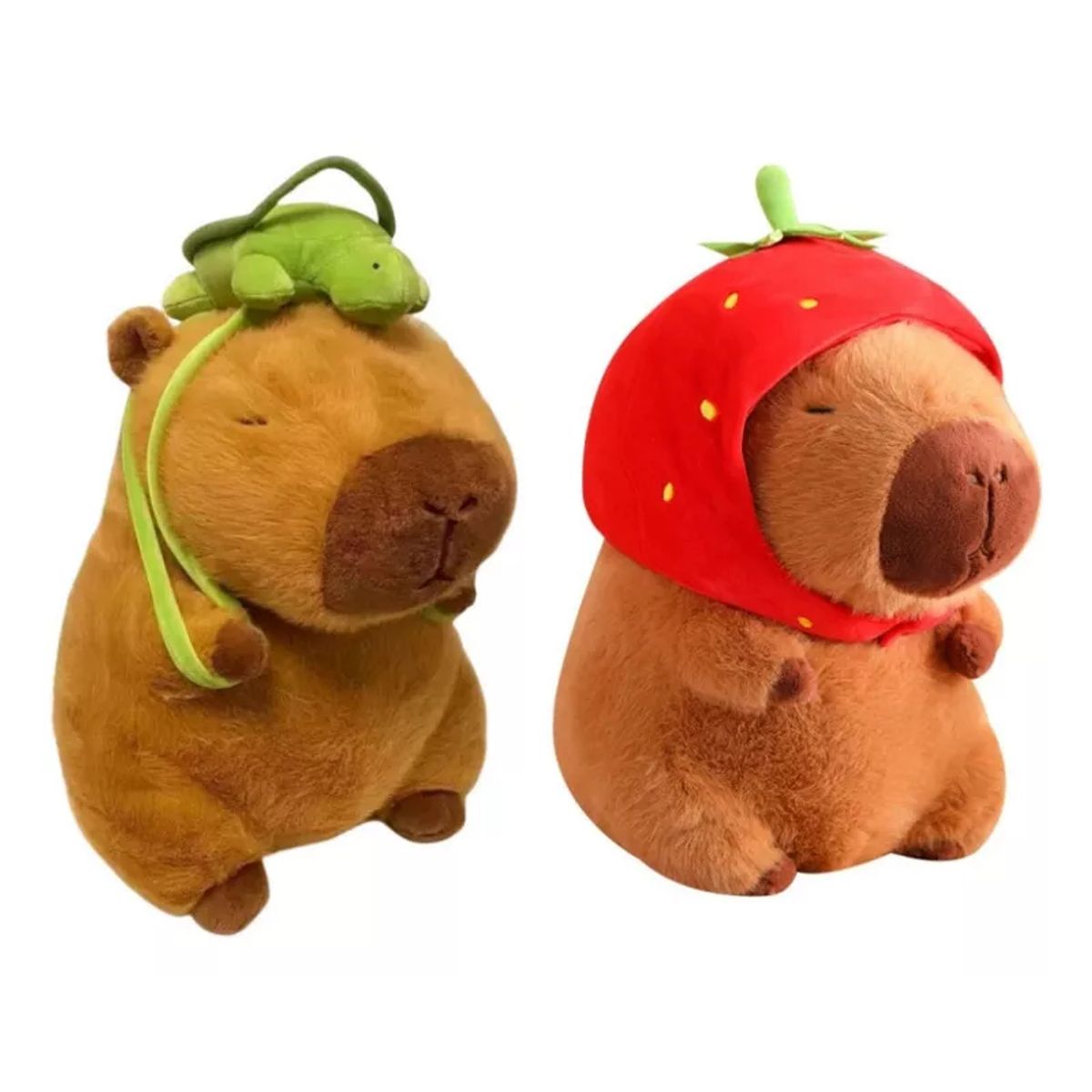 TIOZONEY - Bonito Peluche De Capibara Con Forma De Fresa 2 Unidades-