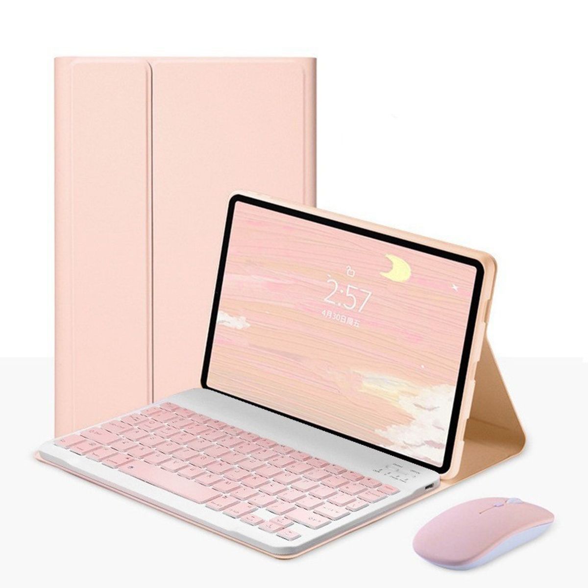 TIOZONEY - Funda con teclado y mouse para Galaxy Tab S6 Lite P610 P615 - Rosa