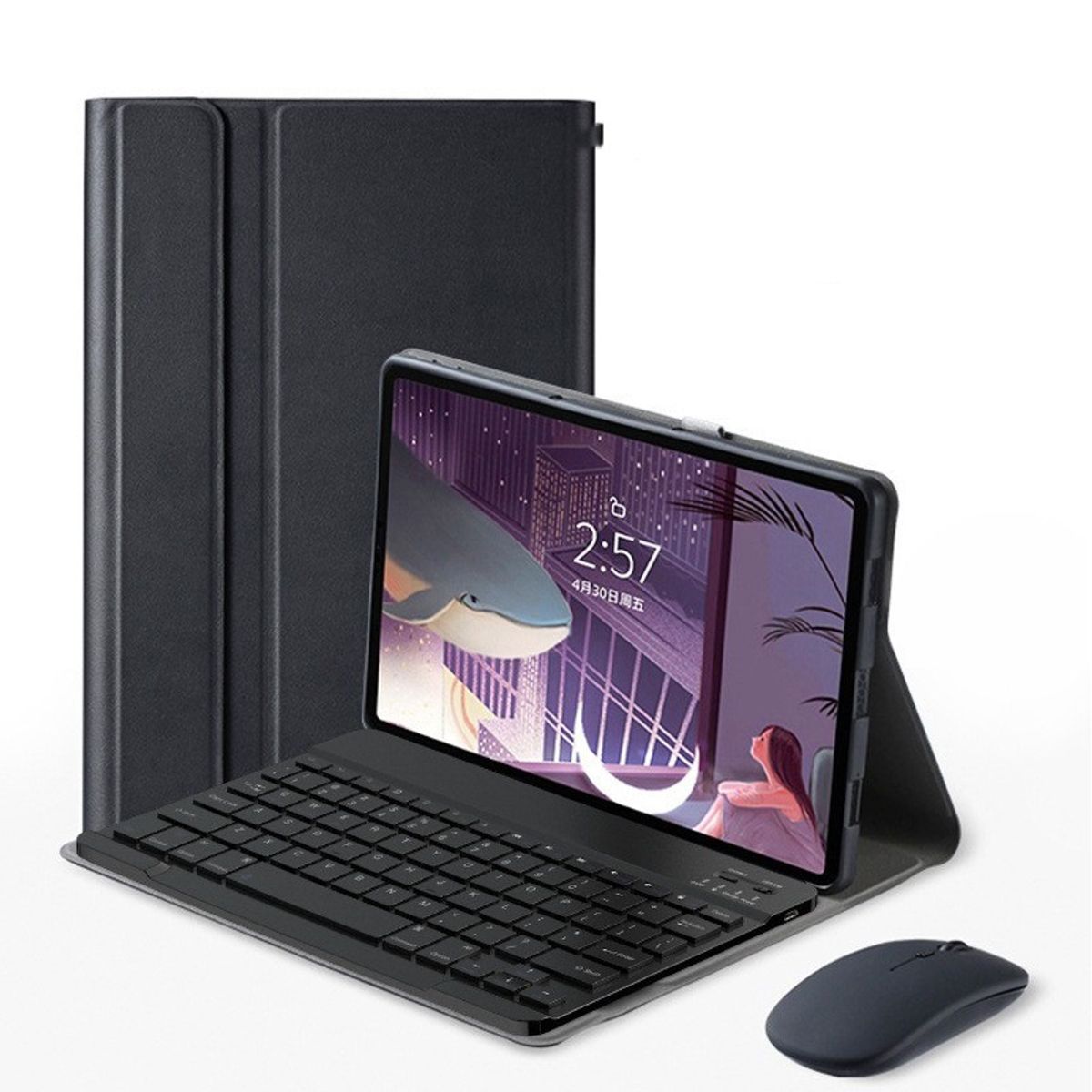 TIOZONEY - Funda para iPad 9 8 o 7 con teclado y mouse- Negro