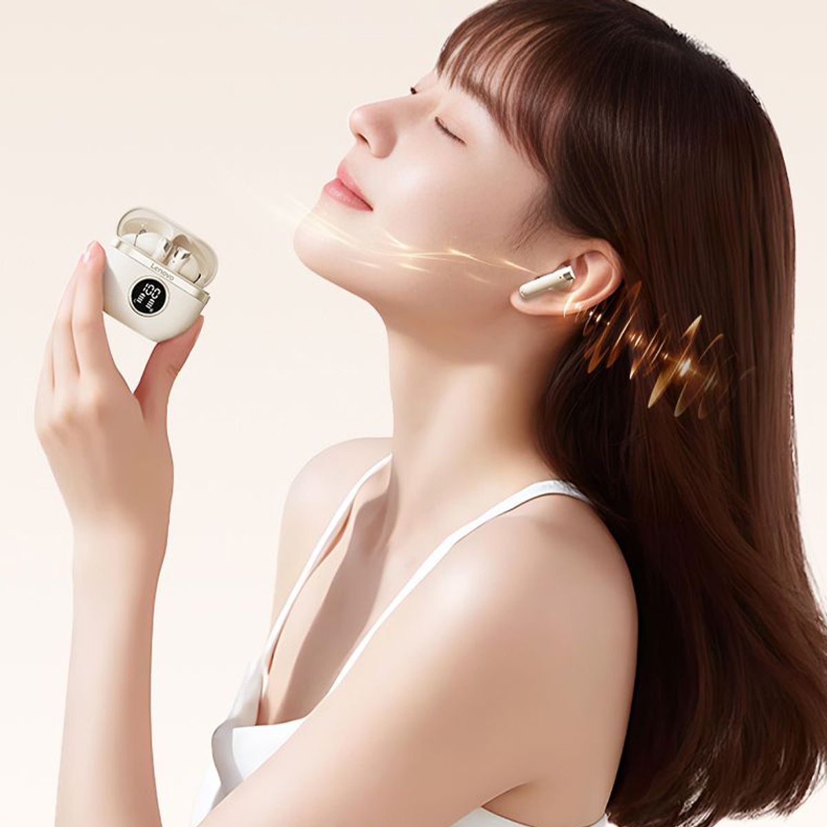 LENOVO - Set 2 Audífonos Lenovo Clip TA240 TWS Bluetooth 5.4 Blanco