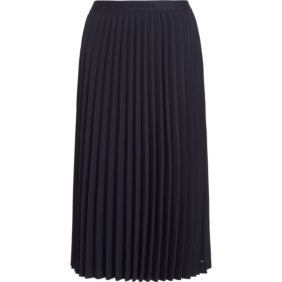 TOMMY HILFIGER - FALDA FLUID TWILL PLEATED MIDI SKIRT
