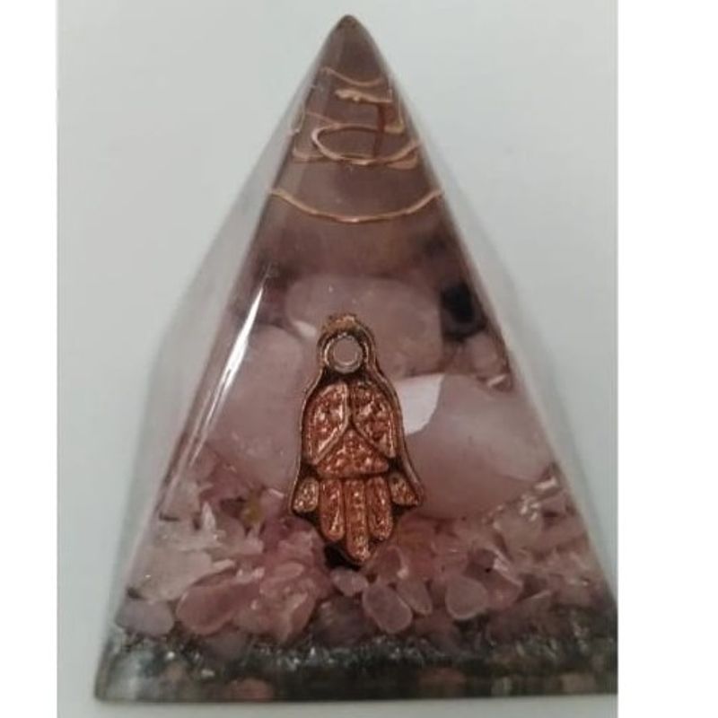 GENERICO - PIRAMIDE ORGONITA MEDIANO CUARZO ROSA AMORARMONIAPAZ