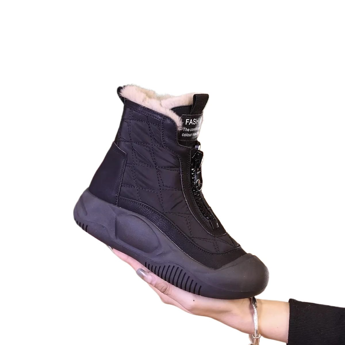 TIOZONEY - Botas de nieve largas de chiporro para mujer