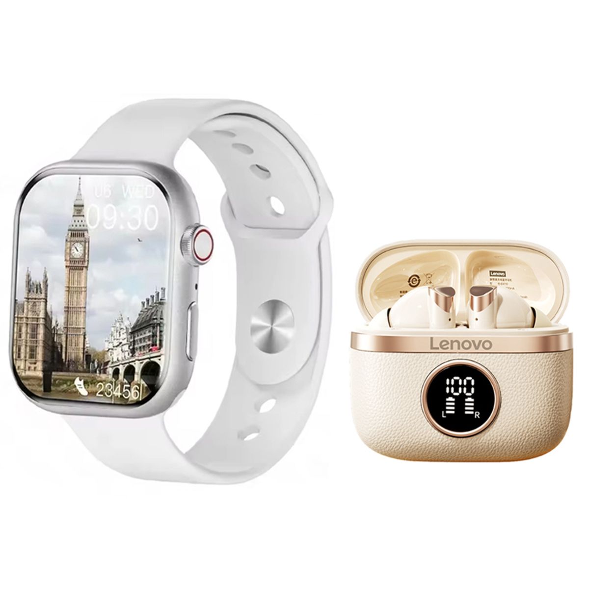 LENOVO - Audífonos Lenovo TA240-Dorado BT54 y Toumi Watch S10 Pro-W