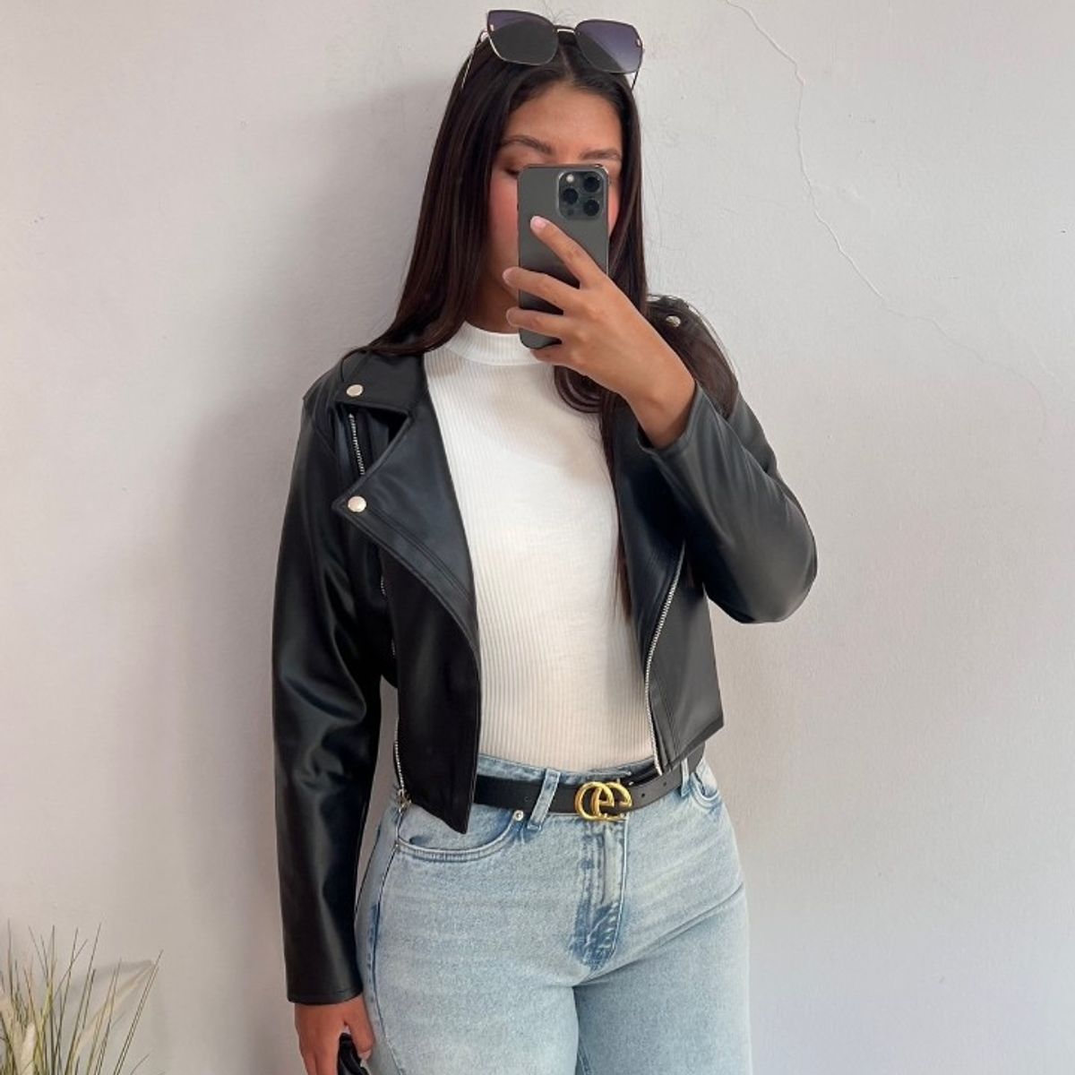 GENERICO - CHAQUETA BIKER CUERINA DAMA