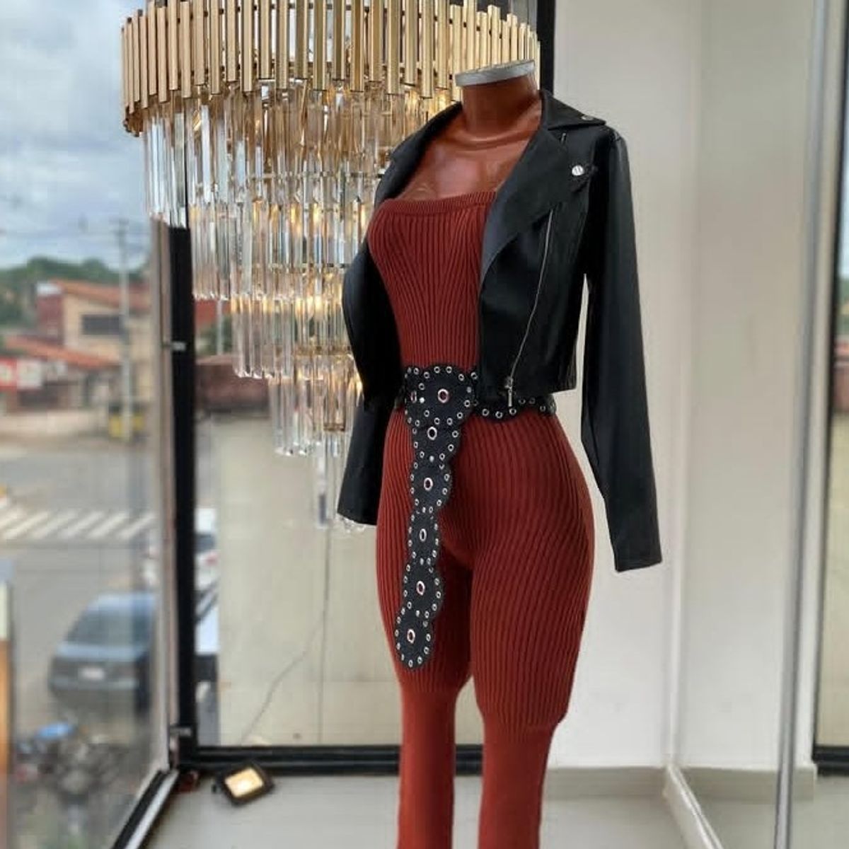 GENERICO - CHAQUETA BIKER CUERINA DAMA