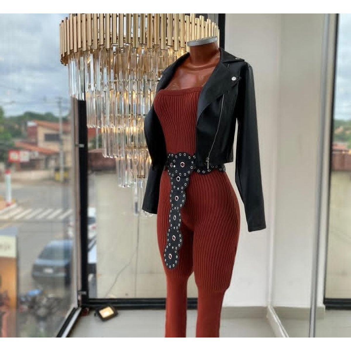 GENERICO - CHAQUETA BIKER CUERINA DAMA