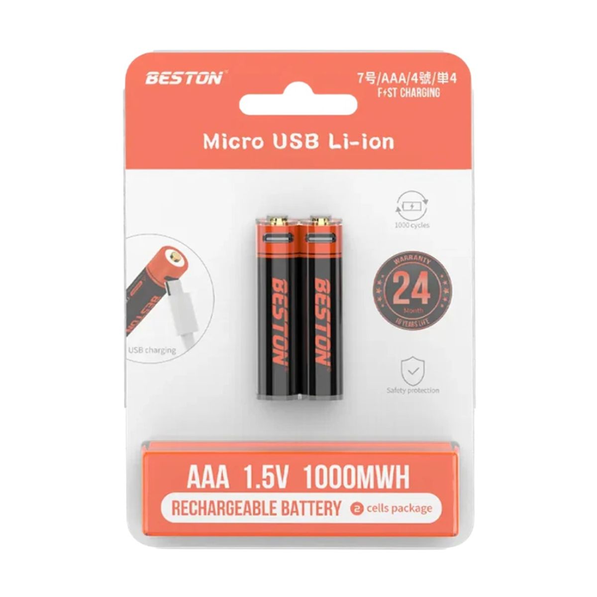 BESTON - Pilas AAA x2 und Beston Recargables con Cable