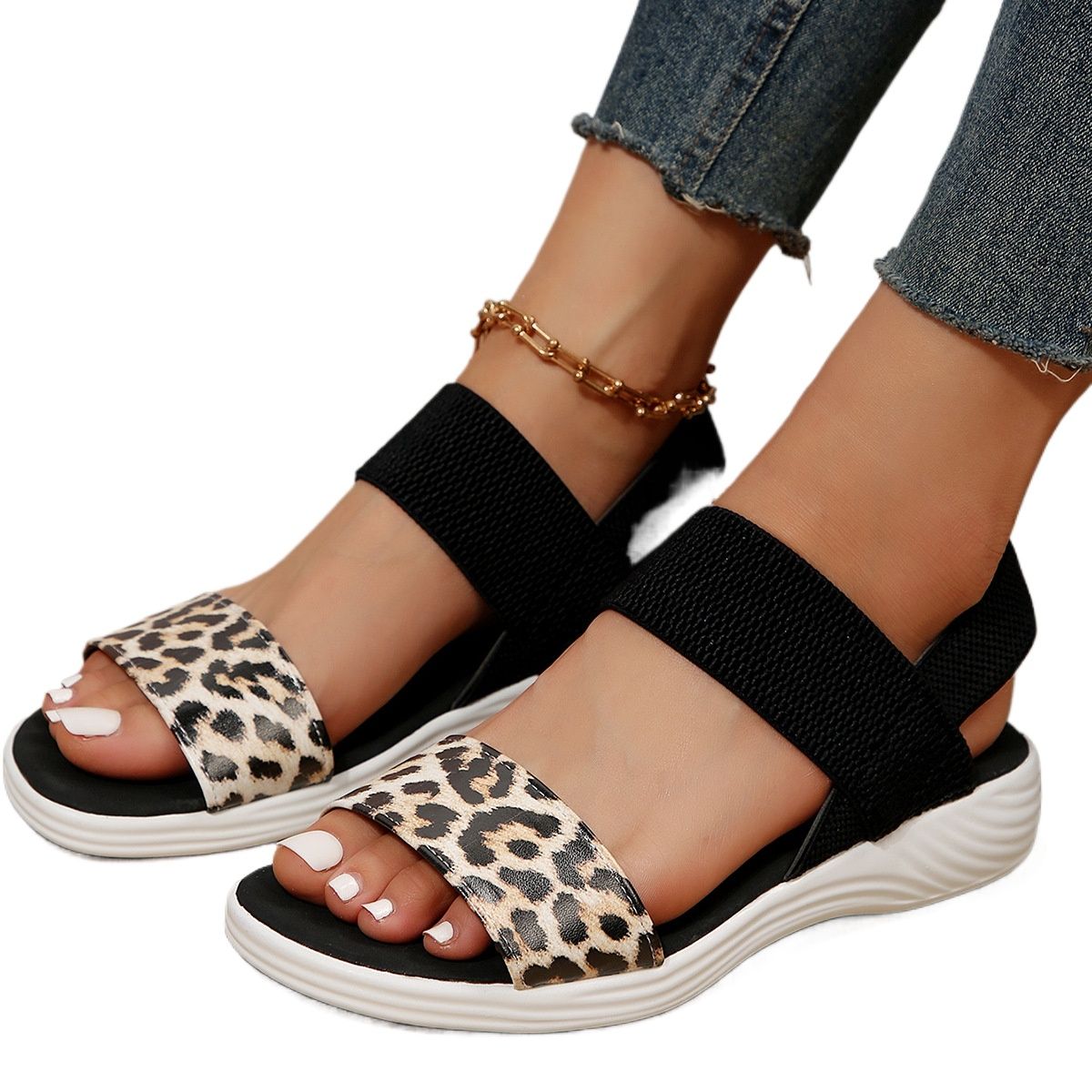 TIOZONEY - Sandalia Mujer -Negro