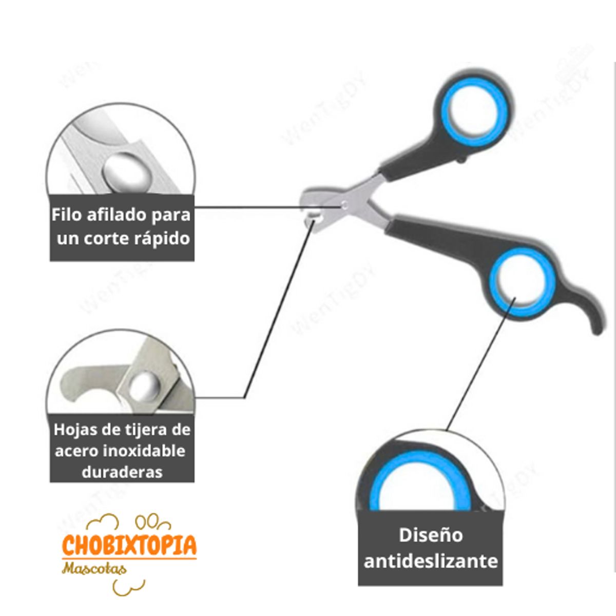 GENERICO - CORTAUÑAS TIJERA Y LIMA GATOS Y PERROS-MASCOTA CELESTE