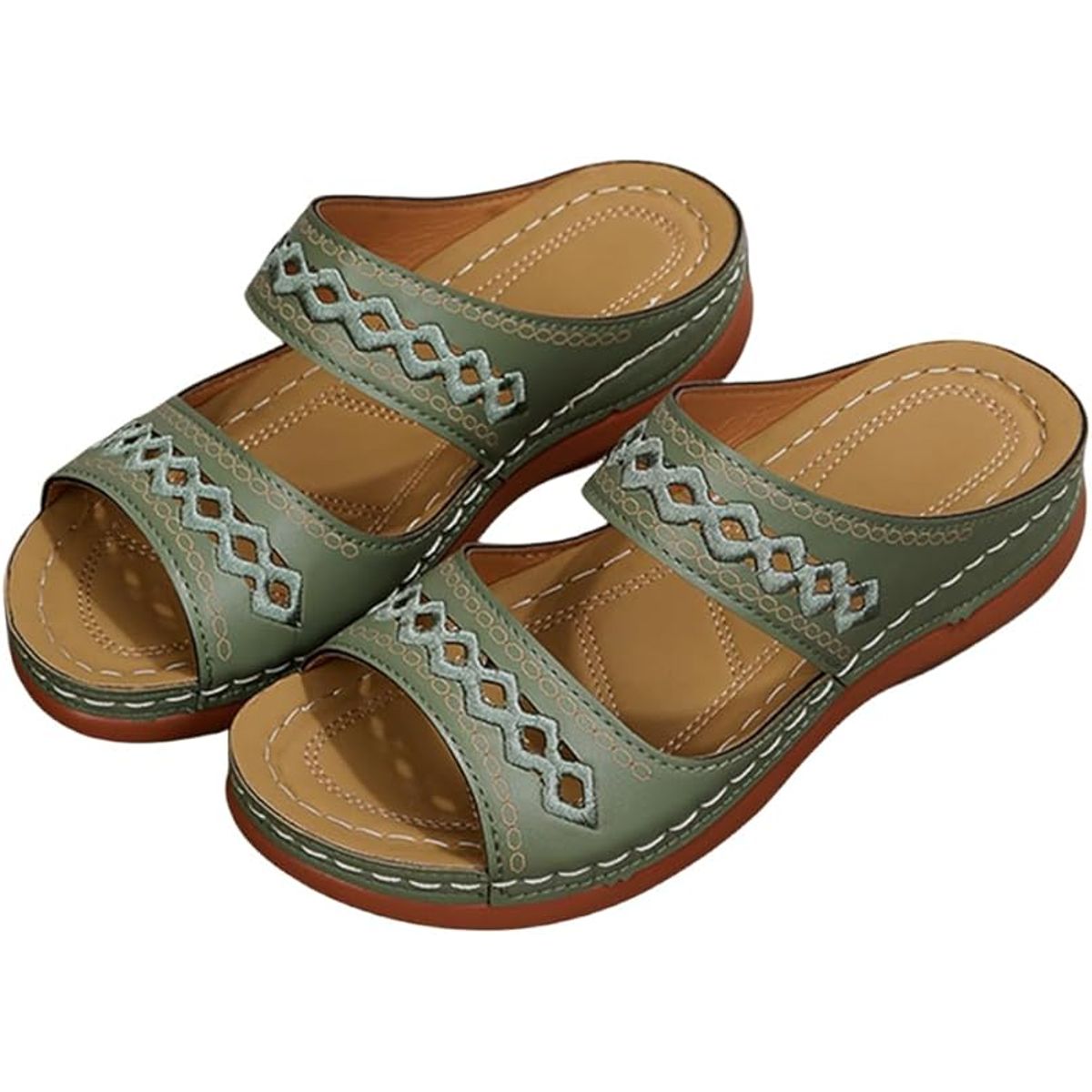 TIOZONEY - Sandalia Mujer -Verde